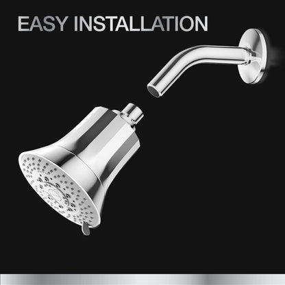 Kohler Rain Duet Filter Shower Head with Water Purifier Cartridge – 5 Spray Multifunction Overhead Shower for Hard Water | Chrome Finish