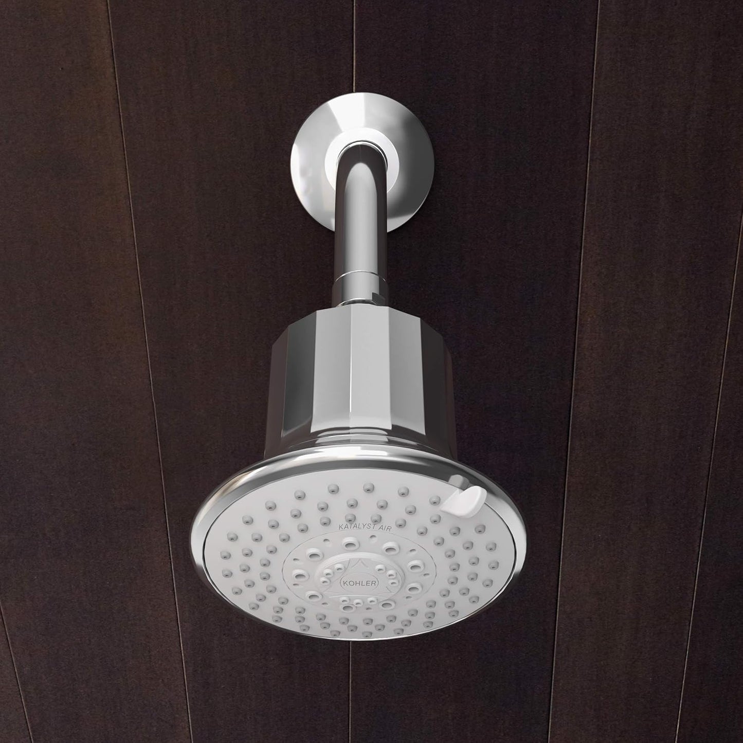 Kohler Rain Duet Filter Shower Head with Water Purifier Cartridge – 5 Spray Multifunction Overhead Shower for Hard Water | Chrome Finish