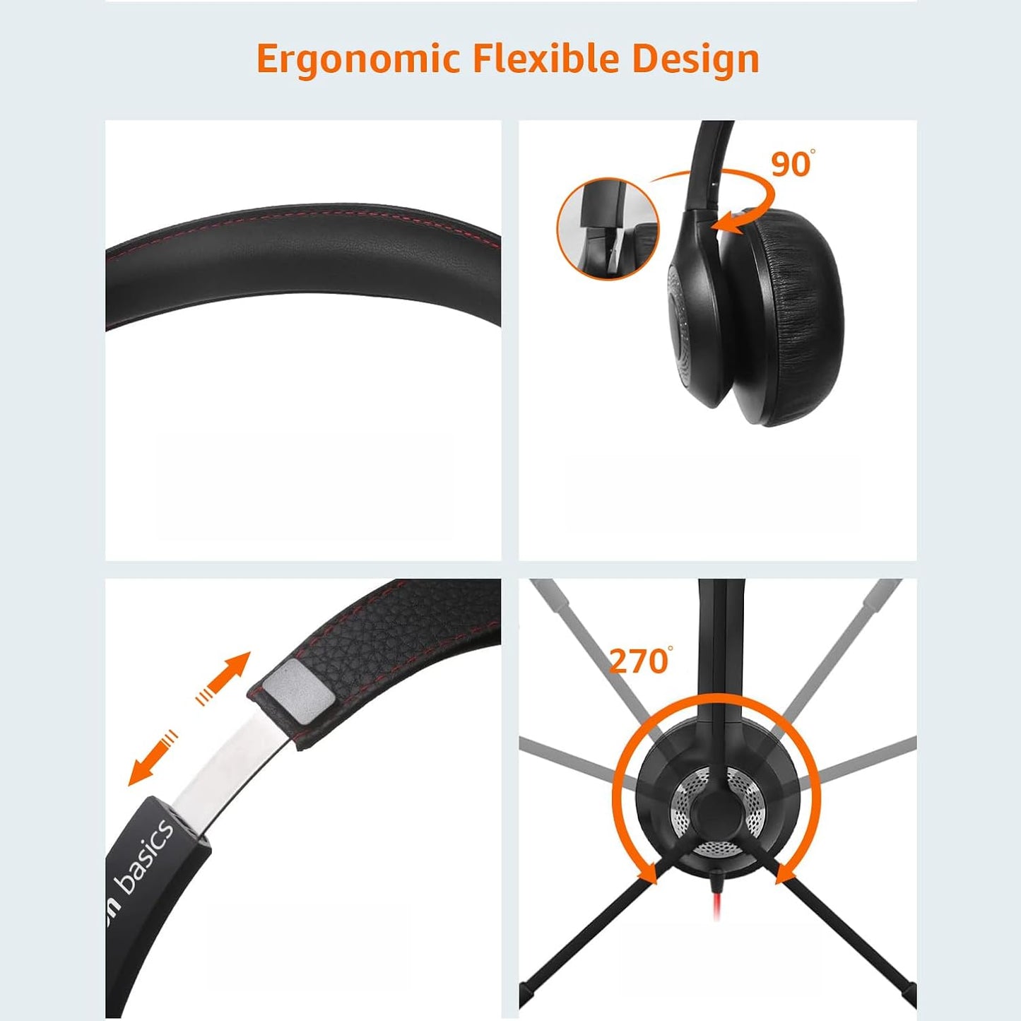 🎧 Amazon Basics Pro Series USB Wired Headset with Mic | 40mm Driver | Noise Cancelling Mic | In-Line Control for PC/Laptop | Buy 1 Get 1 FREE 🔥