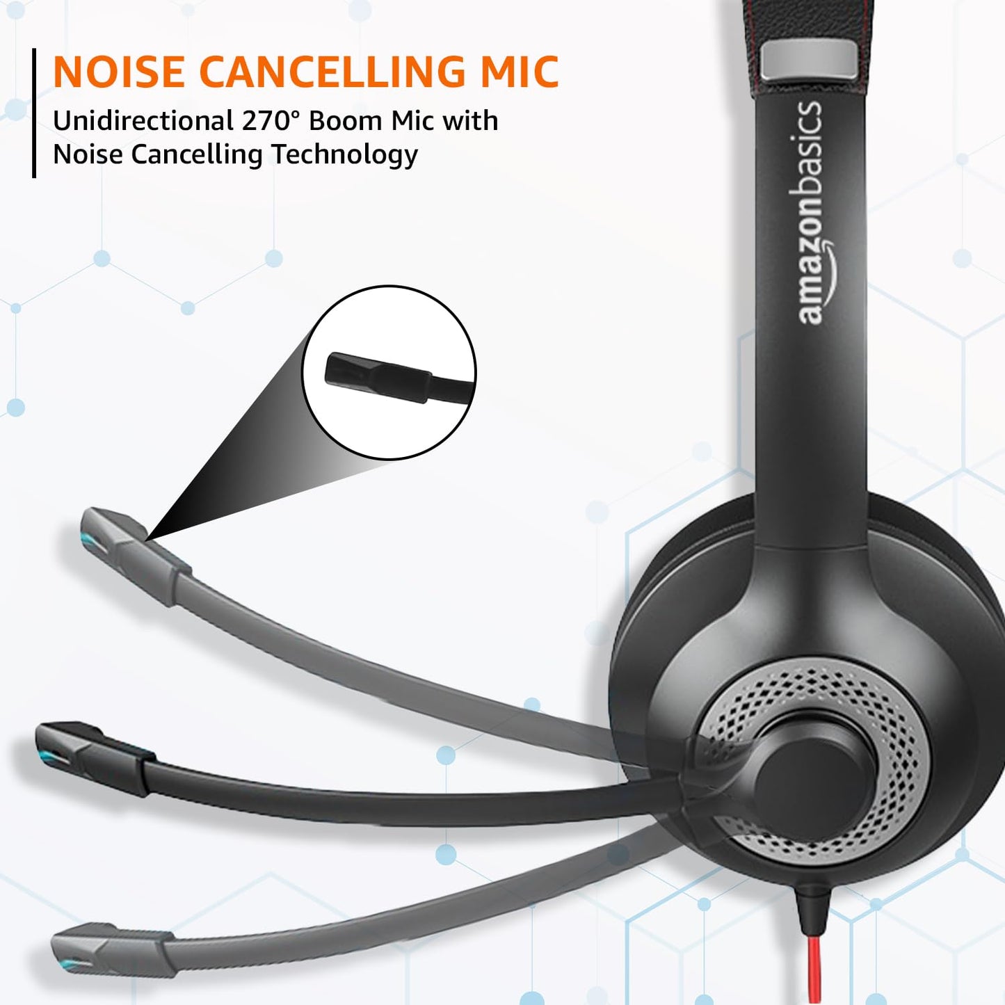 🎧 Amazon Basics Pro Series USB Wired Headset with Mic | 40mm Driver | Noise Cancelling Mic | In-Line Control for PC/Laptop | Buy 1 Get 1 FREE 🔥