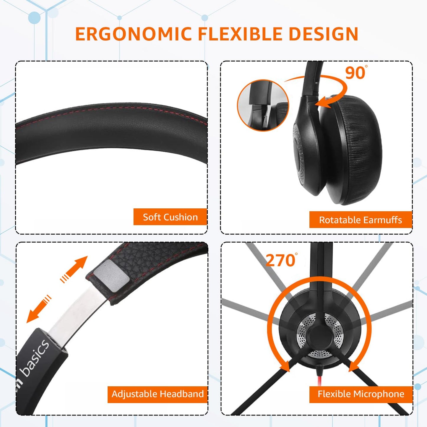 🎧 Amazon Basics Pro Series USB Wired Headset with Mic | 40mm Driver | Noise Cancelling Mic | In-Line Control for PC/Laptop | Buy 1 Get 1 FREE 🔥
