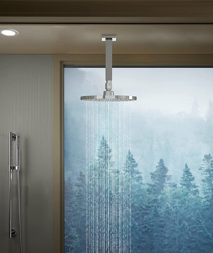 Kohler Rain Duet Ceiling Mount Shower Head – Round Overhead Rain Shower with Katalyst Air-Induction Technology & Adjustable Spray