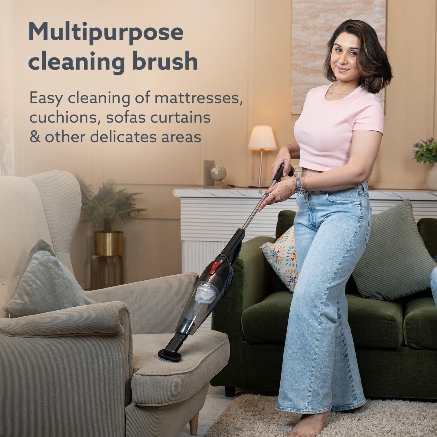 A AGARO Regal Plus 2-in-1 Upright Vacuum Cleaner 800W | Powerful 6.5kPa Suction | Handheld & Stick Vacuum for Home Cleaning | Bagless Design | FREE Electric Kettle Worth ₹999 🎁