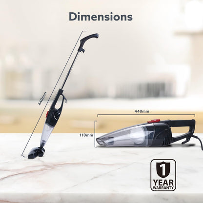 A AGARO Regal Plus 2-in-1 Upright Vacuum Cleaner 800W | Powerful 6.5kPa Suction | Handheld & Stick Vacuum for Home Cleaning | Bagless Design | FREE Electric Kettle Worth ₹999 🎁