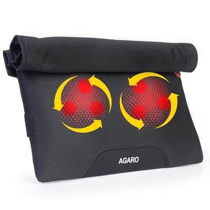 AGARO Deluxe Shiatsu Neck & Back Massager Cushion | 4 Massage Rollers with Heat Therapy | Electric Body Massager for Neck, Shoulder, Back, Waist, Legs & Foot Pain Relief