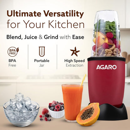 AGARO Regal Nutri Blender 400W with 3 Jars | Smoothie Maker, Juicer & Masala Grinder | 100% Copper Motor 🔥🥤