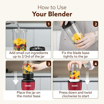 AGARO Regal Nutri Blender 400W with 3 Jars | Smoothie Maker, Juicer & Masala Grinder | 100% Copper Motor 🔥🥤