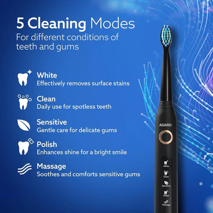 AGARO COSMIC PLUS Sonic Electric Tooth Brush For Adults