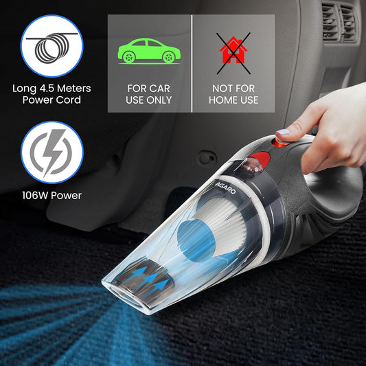 AGARO CV1077 Portable Car Vacuum Cleaner | 110W Powerful Handheld Vacuum Cleaner