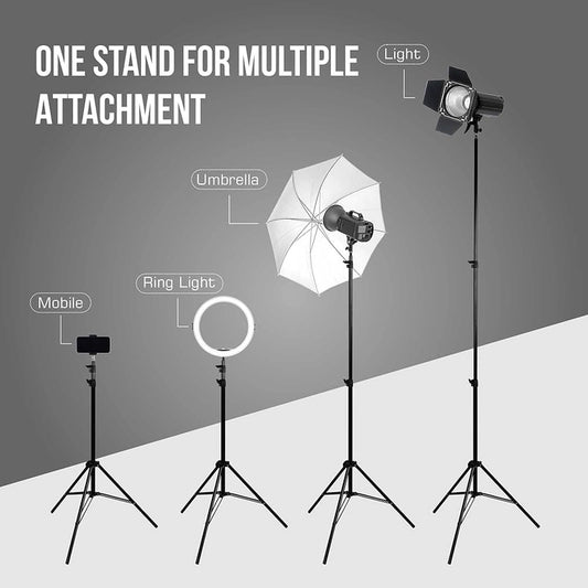 Amazon Basics 7 Feet Tripod Stand with Mobile Phone Holder, Suitable for Mobiles, Lights, Reflectors and Cameras