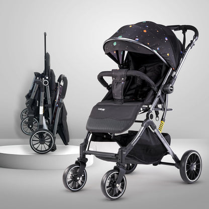 LuvLap Alpha Baby Stroller (0–3 Years) | One-Fold Travel Friendly Pram with Reversible Handle & Recline + FREE AirPods (Worth ₹499) 🎁