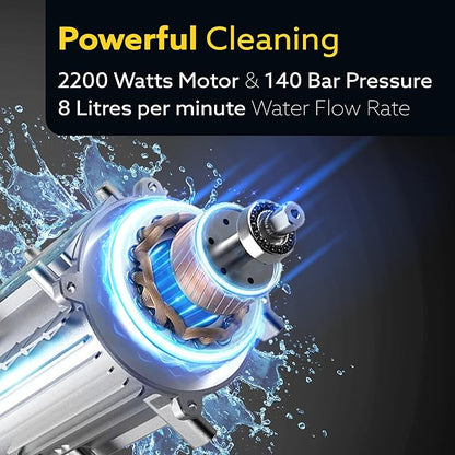 AGARO Supreme Plus Pressure Washer 2200W – 140 Bar High Power Car & Bike Washer with 8M Hose