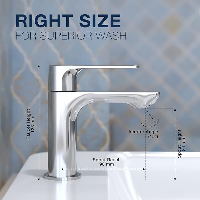 Kohler Fore Tri Pillar Wash Basin Tap 27484IN-4-CP | Premium Polished Chrome Bathroom Sink Faucet | Aerodynamic Triangular Design | Strong Brass Construction