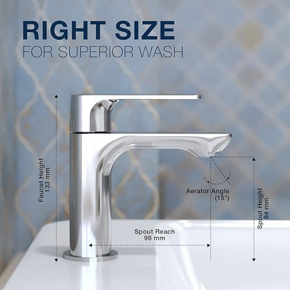 Kohler Fore Tri Pillar Wash Basin Tap 27484IN-4-CP | Premium Polished Chrome Bathroom Sink Faucet | Aerodynamic Triangular Design | Strong Brass Construction
