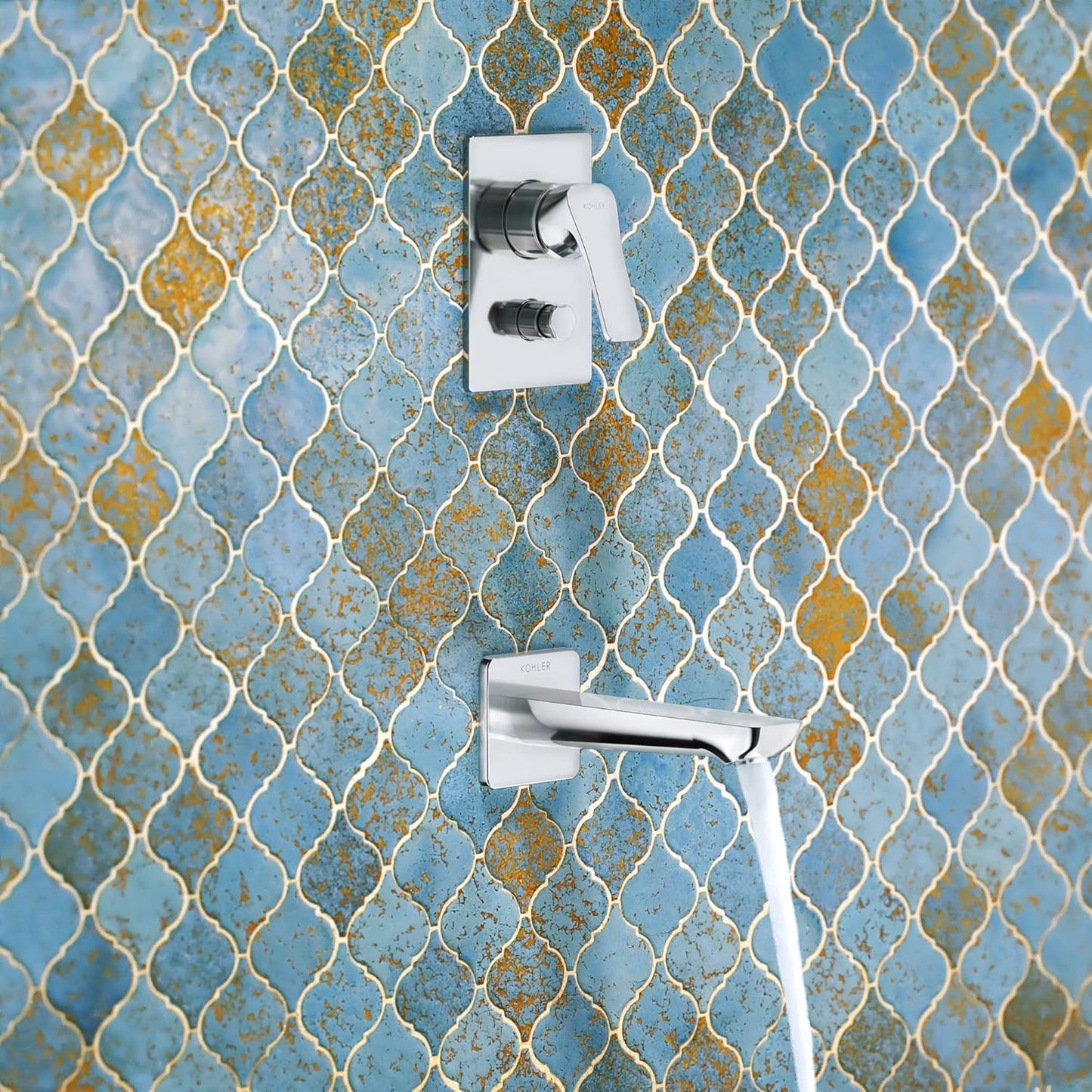 Kohler Fore Tri Shower Wall Mixer Trim – Polished Chrome Recessed Shower Mixer for Modern Bathrooms