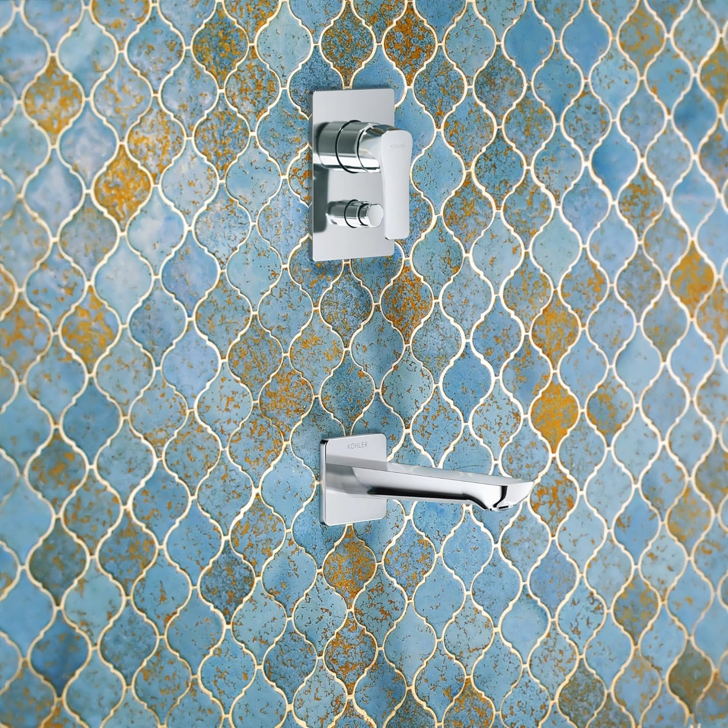 Kohler Fore Tri Shower Wall Mixer Trim – Polished Chrome Recessed Shower Mixer for Modern Bathrooms