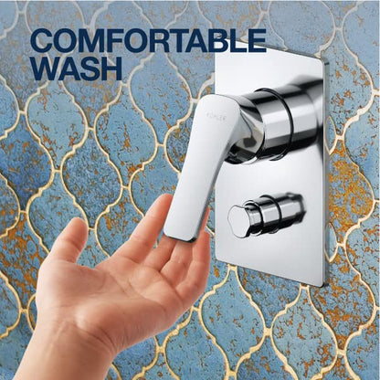 Kohler Fore Tri Shower Wall Mixer Trim – Polished Chrome Recessed Shower Mixer for Modern Bathrooms