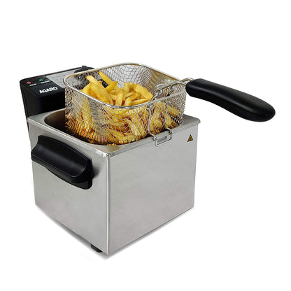 AGARO Marvel 1700W Deep Fryer with 2L Capacity & 3 Temperature Settings – Stainless Steel Deep Fat Fryer for Crispy Fries, Chicken, Snacks & Fast Cooking (Silver)