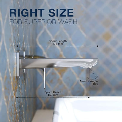 Kohler Fore Tri Wall Mount Cold Only Faucet – Premium Chrome Finish Wall Mounted Bathroom Faucet for Modern Bathrooms