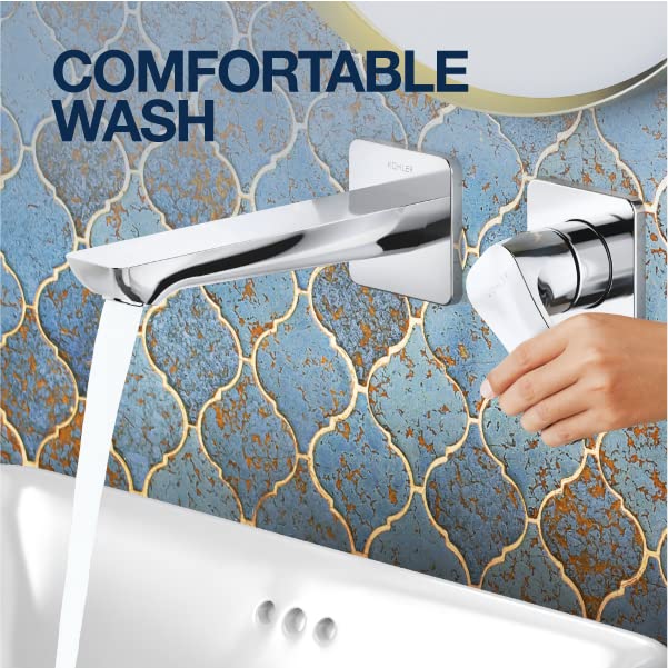 Kohler Fore Tri Wall Mount Cold Only Faucet – Premium Chrome Finish Wall Mounted Bathroom Faucet for Modern Bathrooms