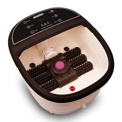 AGARO Royal Automatic Foot Spa Bath Massager with Heat | 6 Massage Rollers | Bubble Therapy | Adjustable Temperature, Speed & Timer | Callus Remover for Relaxing Foot Care