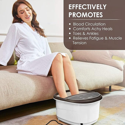 AGARO Royal Automatic Foot Spa Bath Massager with Heat | 6 Massage Rollers | Bubble Therapy | Adjustable Temperature, Speed & Timer | Callus Remover for Relaxing Foot Care