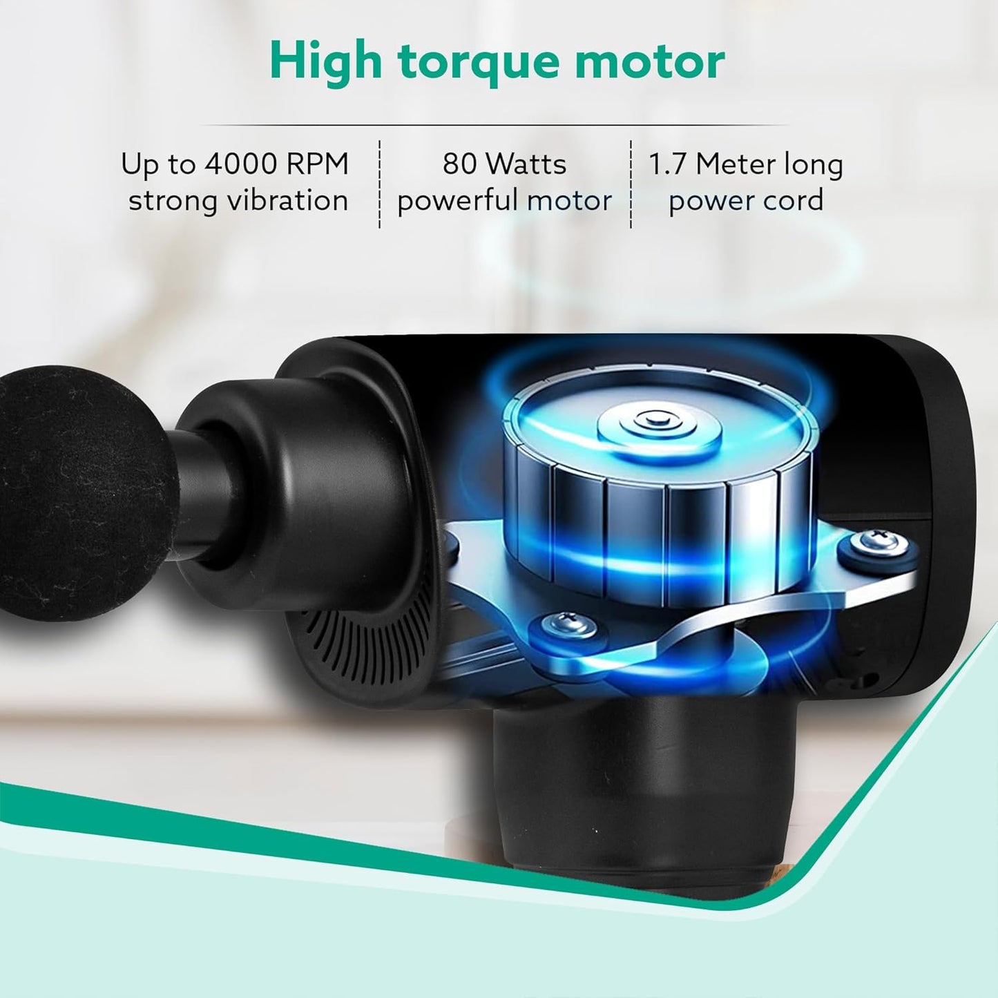 AGARO Impact Handheld Deep Tissue Massage Gun | 6 Massage Heads & 5 Speed Modes | Percussion Body Massager for Pain Relief, Muscle Recovery & Full Body Relaxation (Black)