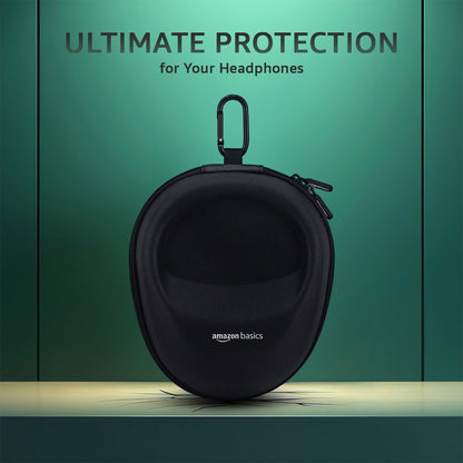 Amazon Basics Headphone Carrying Case | Hard Shell EVA Protective Pouch for Over-Ear Headphones | Shockproof & Water Repellent