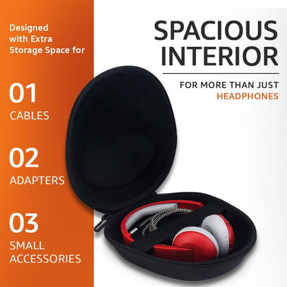 Amazon Basics Headphone Carrying Case | Hard Shell EVA Protective Pouch for Over-Ear Headphones | Shockproof & Water Repellent