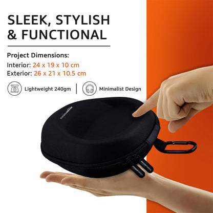 Amazon Basics Headphone Carrying Case | Hard Shell EVA Protective Pouch for Over-Ear Headphones | Shockproof & Water Repellent