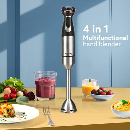 AGARO Grand 1000W Hand Blender with 2 Speed Modes & Speed Regulator – Powerful Stainless Steel Blades for Smooth Blending, Mixing & Pureeing (Black)