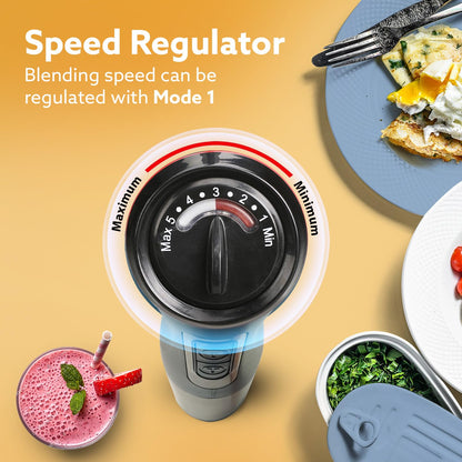 AGARO Grand 1000W Hand Blender with 2 Speed Modes & Speed Regulator – Powerful Stainless Steel Blades for Smooth Blending, Mixing & Pureeing (Black)