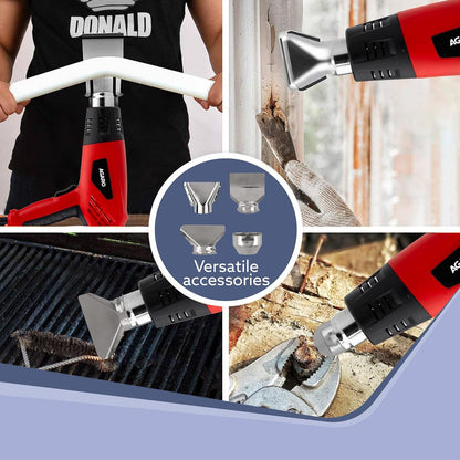 AGARO  Heat Gun 2000W HG2120, Dual Temperature and Air Flow Control with 4 Nozzle Attachments, Hot Air Gun Heating helps in Shrink Wrapping, Paint Removal, Wire Shrinking, Crafting