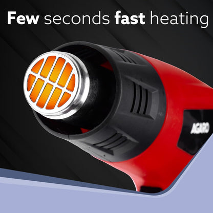 AGARO  Heat Gun 2000W HG2120, Dual Temperature and Air Flow Control with 4 Nozzle Attachments, Hot Air Gun Heating helps in Shrink Wrapping, Paint Removal, Wire Shrinking, Crafting