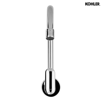 Kohler Kumin Wall-Mount Cold-Only Kitchen Faucet – Premium Zinc Chrome Finish Kitchen Faucet with Swivel Spout for Modern Kitchens