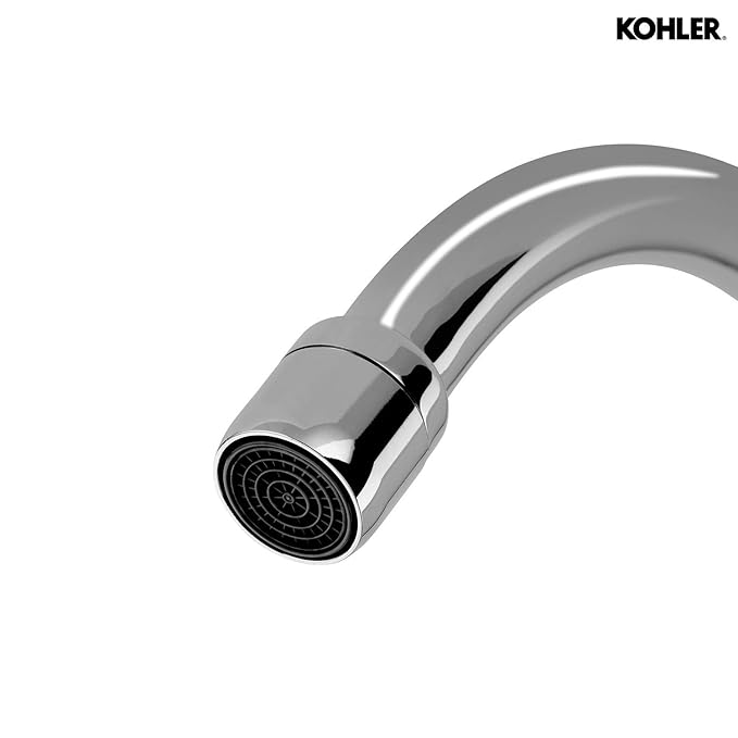 Kohler Kumin Wall-Mount Cold-Only Kitchen Faucet – Premium Zinc Chrome Finish Kitchen Faucet with Swivel Spout for Modern Kitchens
