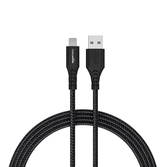 Amazon Basics USB A to Lightning Cable 1.2M – MFi Certified Nylon Braided Fast Charging Cable for iPhone 13/12/11 SeriesAmazon Basics USB A to Lightning Cable 1.2M – MFi Certified Nylon Braided Fast Charging Cable for iPhone 13/12/11 Series