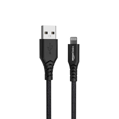 Amazon Basics USB A to Lightning Cable 1.2M – MFi Certified Nylon Braided Fast Charging Cable for iPhone 13/12/11 SeriesAmazon Basics USB A to Lightning Cable 1.2M – MFi Certified Nylon Braided Fast Charging Cable for iPhone 13/12/11 Series