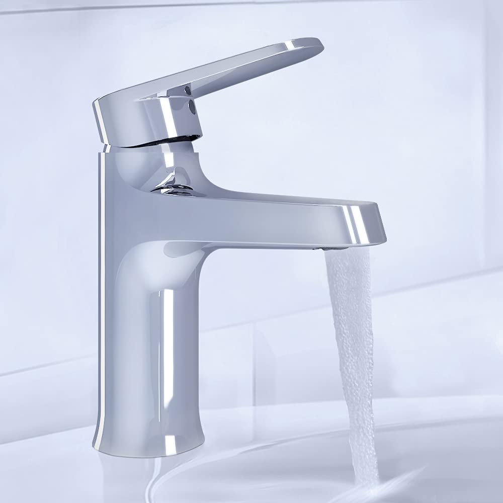 Kohler Beam Single Control Lavatory Faucet Without Drain | Premium Modern Bathroom Basin Tap in Polished Chrome