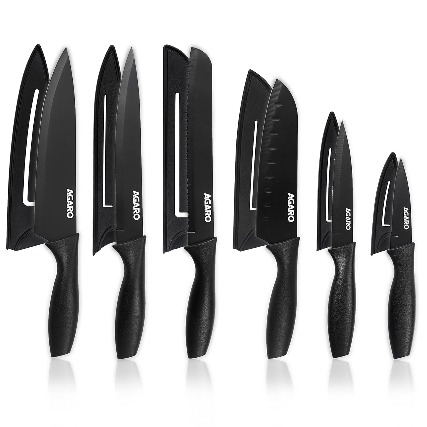 AGARO Royal 6 Pcs Kitchen Knife Set with Cover | High Carbon Stainless Steel Professional Chef Knives for Home & Restaurant Use 🔪✨