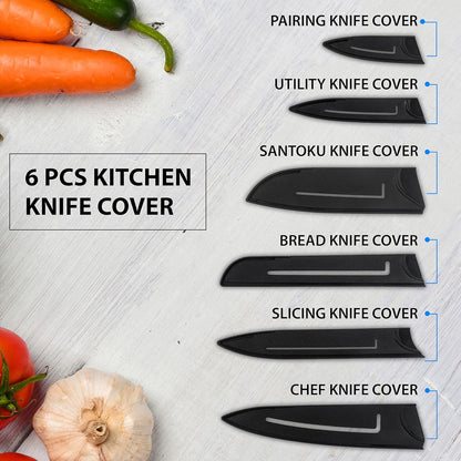 AGARO Royal 6 Pcs Kitchen Knife Set with Cover | High Carbon Stainless Steel Professional Chef Knives for Home & Restaurant Use 🔪✨