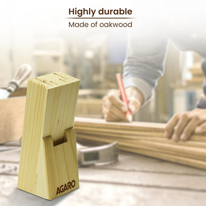 AGARO Galaxy 6 Pcs Kitchen Knife Set with Wooden Case | High Carbon Stainless Steel Knives & Scissor for Home & Restaurant Use 🔪✨