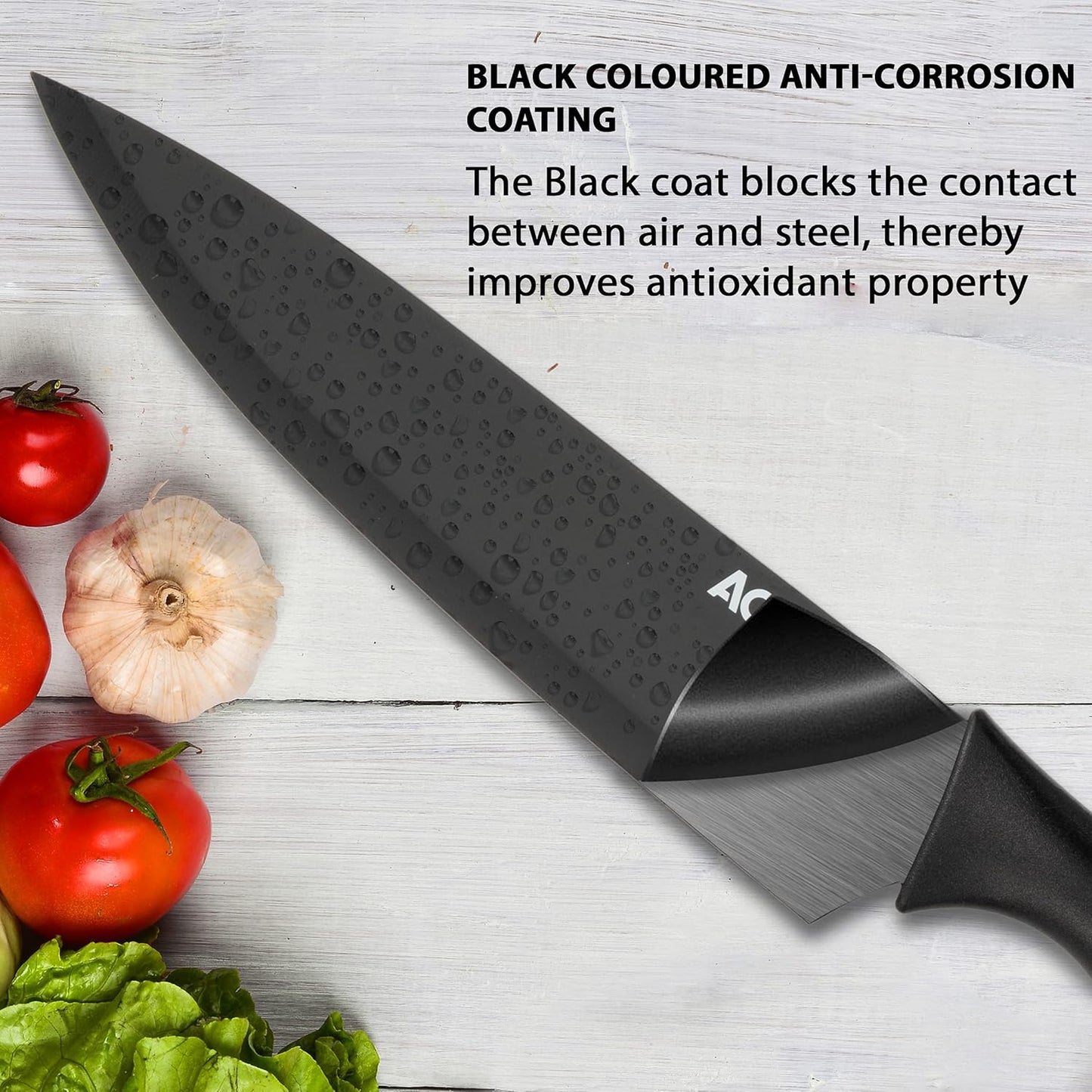 AGARO Grand 17-Piece Kitchen Knife Set | High Carbon Stainless Steel | 13 Knives + Stand, Scissors, Peeler & Sharpener | Professional Chef Set for Home & Restaurant (Black)
