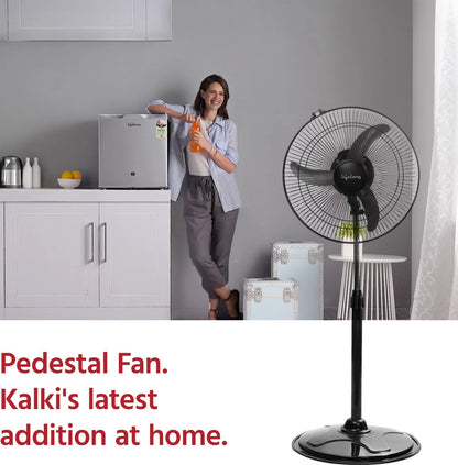 Lifelong LLPF02 400mm Ultra High Speed Pedestal Fan | 1350 RPM | Height Adjustable | Oscillation| Black