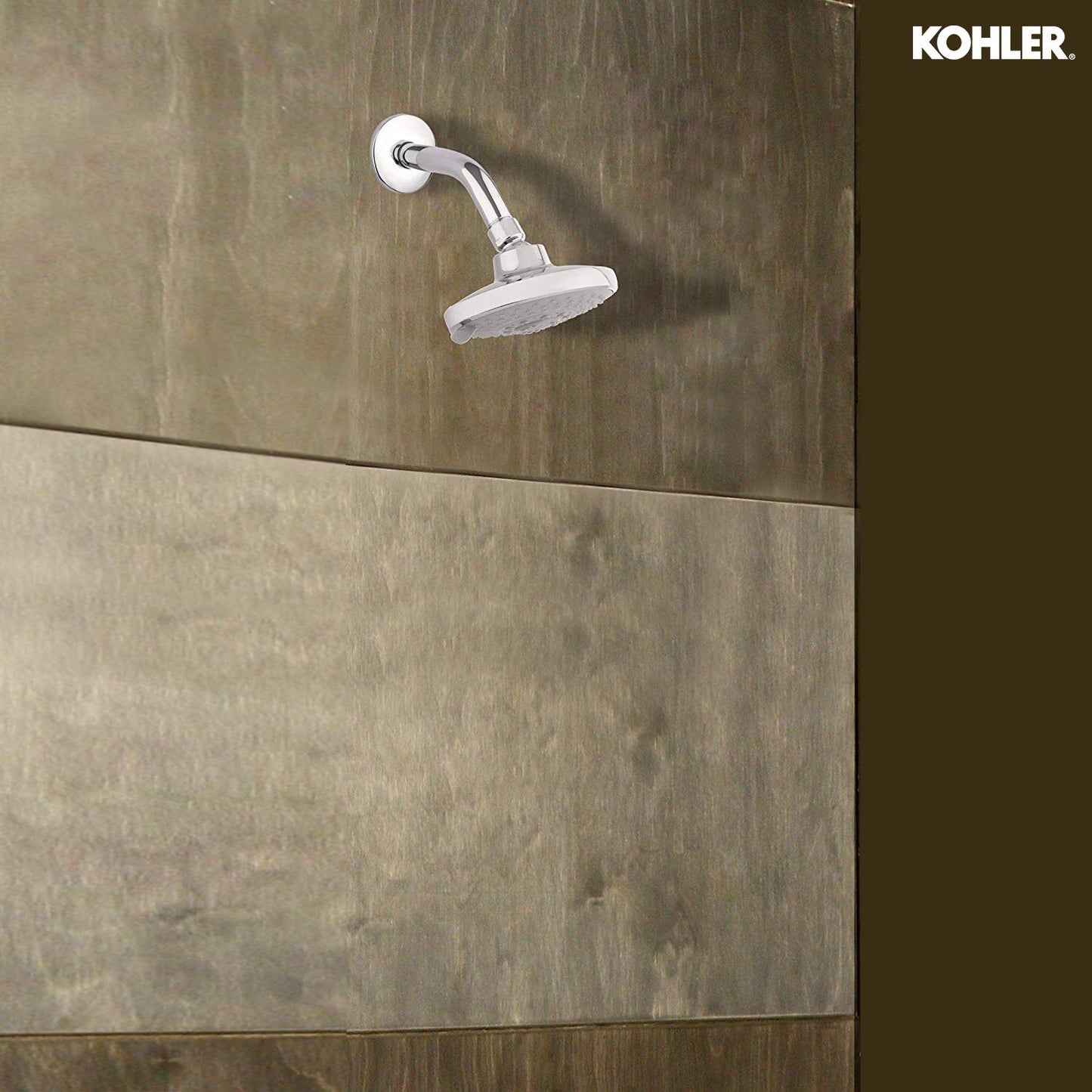 KOHLER Complementary Shower Arm with Escutcheon 99054IN-CP | Premium Chrome Finish Shower Head Extension Arm for Bathroom | Corrosion Resistant Wall Mounted Shower Arm