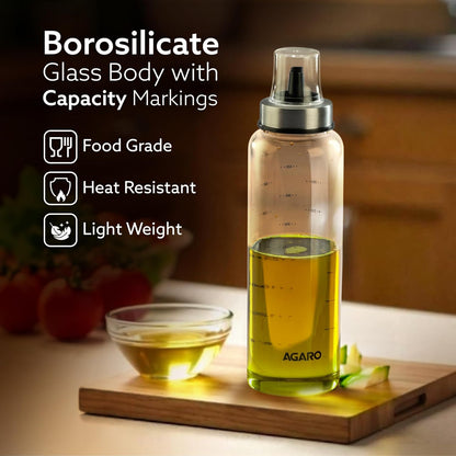AGARO Elite Glass Carafe with Strainer Lid 500ml | Borosilicate Tea Carafe | Microwave Safe Heat Resistant Glass Kettle