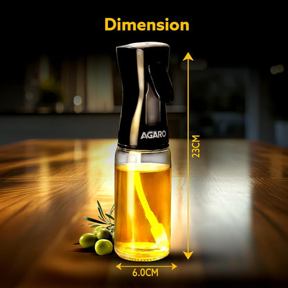 AGARO Elegant 200ML Oil Sprayer Bottle – Refillable Glass Oil Spray for Cooking, Salad, BBQ, Baking & Frying | Portable Kitchen Oil Spritzer (Brown)| 🔥 Buy 1 Get 1 FREE