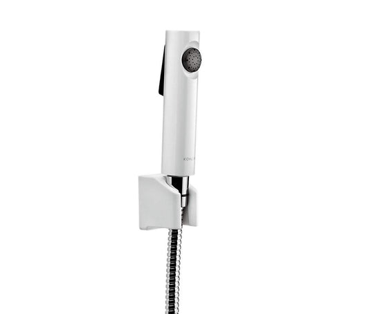 KOHLER Cuff Health Faucet for Bathroom | Premium Toilet Jet Spray with White Body & Black Accents | Modern Handheld Bidet Spray for Hygienic Cleaning