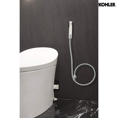 KOHLER Cuff Health Faucet for Bathroom | Premium Toilet Jet Spray with White Body & Black Accents | Modern Handheld Bidet Spray for Hygienic Cleaning