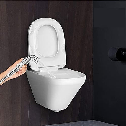 KOHLER Deco Health Faucet with Flexible Metal Hose & Holder | Premium Toilet Jet Spray for High Water Pressure | Polished Chrome Bathroom Bidet Sprayer |